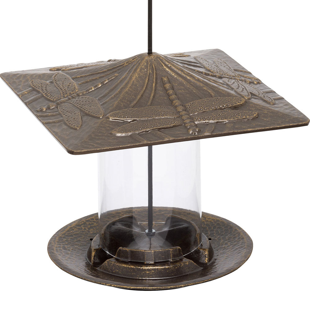 6 Inch Tube Metal Bird Feeder - Dragonfly